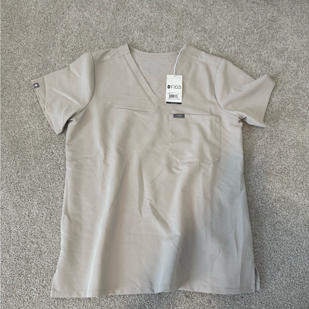 Figs Scrub Top - Bone